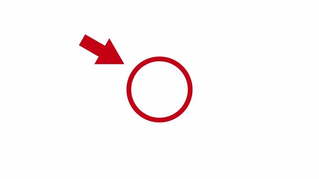 highlight arrow pointing on white background. 4k video