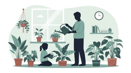 family in the garden