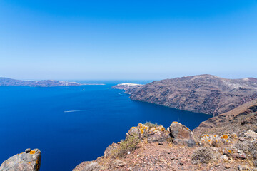 The view from the Church of the Prophet Elias, Imerovigli, Santorini, Greece