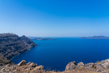 The view from the Church of the Prophet Elias, Imerovigli, Santorini, Greece