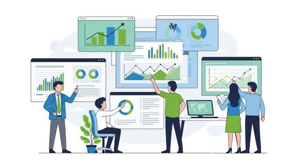 business people with chart