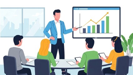 business people with chart