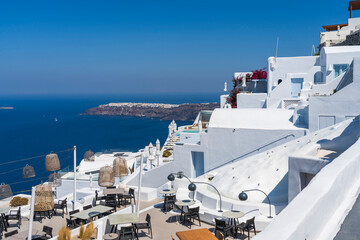 The village of Imerovigli in Santorini, Greece