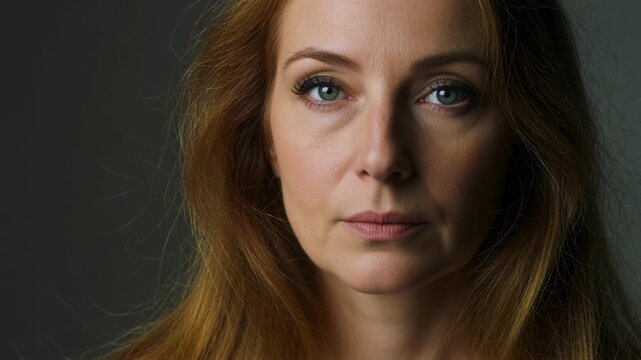 Close Up Portrait of Ukrainian Woman with Natural Beauty, Isolated Studio Shot with Clean Lighting, Eastern European Concept, 4K Video Footage