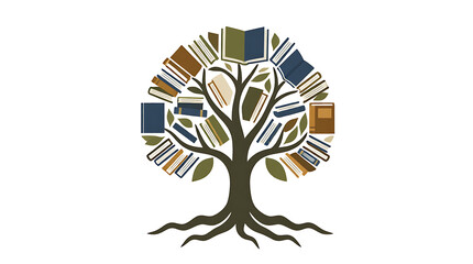 A green tree of life vector illustration featuring deep roots and money leaves symbolizes business growth and environmental nature within a creative circular design pattern