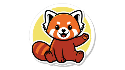 red panda cartoon character sticker © siti sariyati