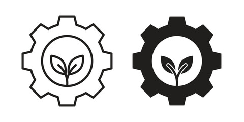 Green technology icons. Vector graphic. Editable vector stroke. EPS 10.