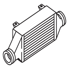 Fototapeta premium Oil filter line art drawing automotive parts