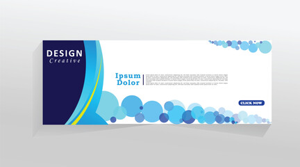 Obraz premium Modern vector banner template for social media and web, horizontal banner for cover, promotion banner tempalate for digital product and services, abstract blue colour web banner. eps 10