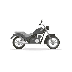 Obraz premium Dark gray motorcycle illustration against white background. Sporty and stylish vehicle with powerful engine, suitable for adventure rides