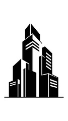 Fototapeta premium Black Silhouette of Modern City Skyline 9.