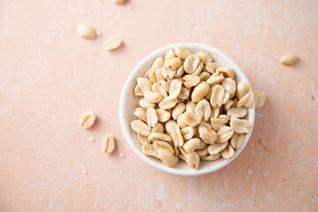 Traditional salted peanuts in a bowl