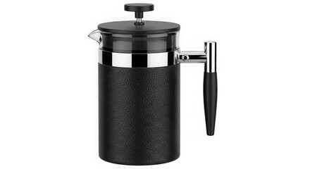 French press coffee maker isolated on transparent background