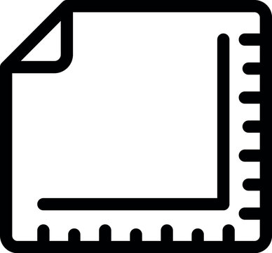 Folded paper sheet with measurement marks along two edges, indicating precise dimensions for accurate design and printing