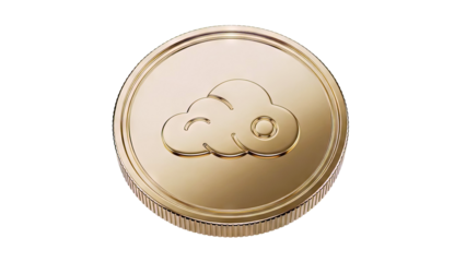 Gold Coin with Cloud Emblem