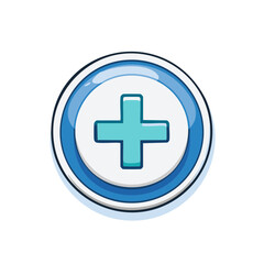 Fototapeta premium Blue Circle Add Button with Shadow Adds a Clean Professional Touch To Any Design Project