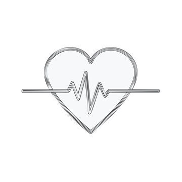 Heartbeat rhythm line in medical health concept featuring clean white design for cardiology
