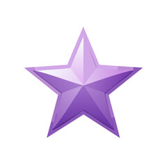 Obraz premium Isolated purple star with three dimensional effect for graphic design project or illustration