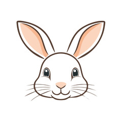 Fototapeta premium Rabbit Head Cartoon Illustration Cute Vector Animal for Easter Spring Projects