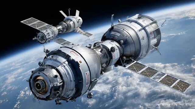 Space Exploration: A detailed depiction of a spacecraft, showcasing the intricate details of its structure, and highlighting humanity's endless ambition to explore and conquer space.