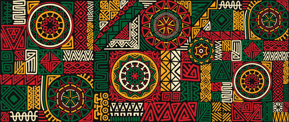 African Ethnic Hand Drawn Seamless Pattern, for textile design, fabric prints, fashion, wrapping paper, wallpaper, branding, and cultural backgrounds.