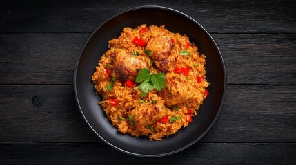 Colorful pieces of spicy chicken simmer in aromatic biryani, infused with fragrant spices and served warm. A perfect dish for food lovers who enjoy bold flavors and traditional Indian cuisine
