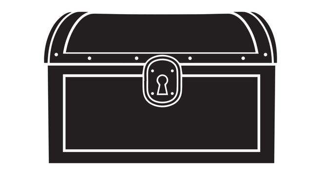 Treasure chest with lock, isolated on transparent background