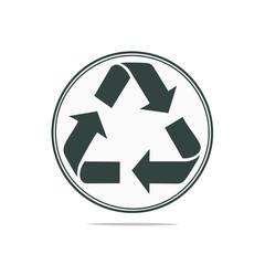 Obraz premium Recycling Symbol Vector Green Ecological Sign in Circle Arrows Environmentally Friendly Emblem Sustainable Logo Icon