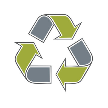 Recycling Symbol Green Gray Arrows Environmental Conservation Cycle Reusing Process Sustainable Future Icon