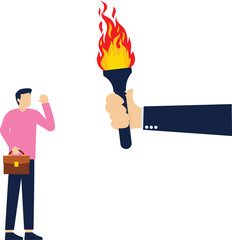 Present a torch to the business man

