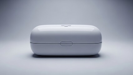 Light blue oval medical kit on a soft background for stylish first aid storage