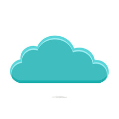 Illustrated Teal Cloud Icon for Weather Forecast and Data Storage Solutions, Perfect for App Design and UI Elements