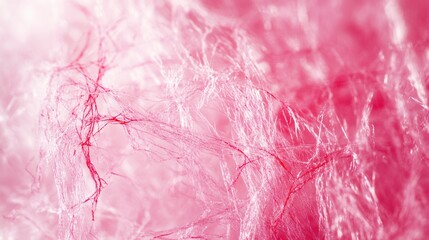 airy pink cultured meat strands texture with thin translucent fibers and loose network, soft matte lighting evokes sensory testing for culinary development and chefdriven texture experiments,