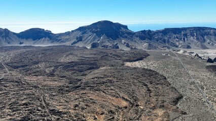 vue a&eacute;rienne du volcan Teide &agrave; Tenerife, archipel des canaries en Espagne	