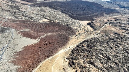vue a&eacute;rienne du volcan Teide &agrave; Tenerife, archipel des canaries en Espagne	