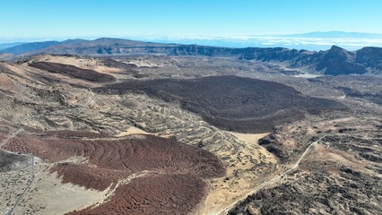 vue a&eacute;rienne du volcan Teide &agrave; Tenerife, archipel des canaries en Espagne	