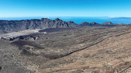 vue a&eacute;rienne du volcan Teide &agrave; Tenerife, archipel des canaries en Espagne	