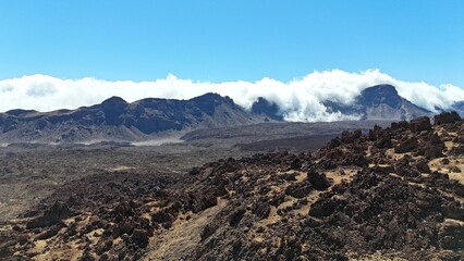 vue a&eacute;rienne du volcan Teide &agrave; Tenerife, archipel des canaries en Espagne	