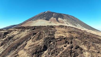 vue a&eacute;rienne du volcan Teide &agrave; Tenerife, archipel des canaries en Espagne	