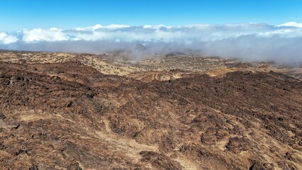 vue a&eacute;rienne du volcan Teide &agrave; Tenerife, archipel des canaries en Espagne	