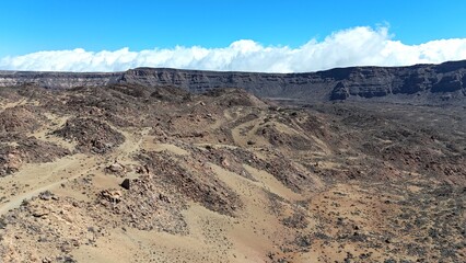 vue a&eacute;rienne du volcan Teide &agrave; Tenerife, archipel des canaries en Espagne	