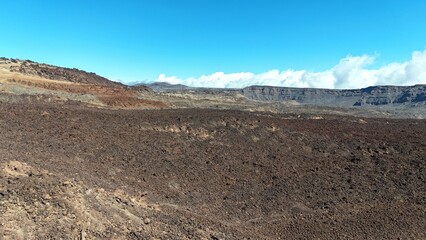 vue a&eacute;rienne du volcan Teide &agrave; Tenerife, archipel des canaries en Espagne	
