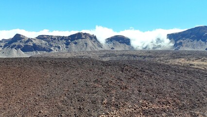 vue a&eacute;rienne du volcan Teide &agrave; Tenerife, archipel des canaries en Espagne	