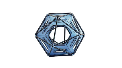 Blue Geometric Icosahedron Structure