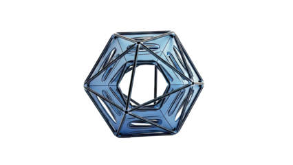 Blue Geometric Icosahedron Structure