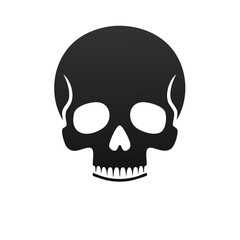 Obraz premium Stylized grayscale skull vector art. Graphic symbol for danger, poison or death. Halloween horror, spooky designs and creative projects.
