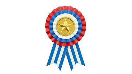 Gold Star Rosette Ribbon Award