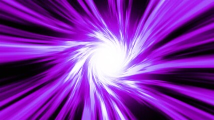 purple hues, magical tunnel with central focus on a colorful light emanating from a portal against a dark backdrop Features contrasting white sections and suggests digitalphotographic manipulation