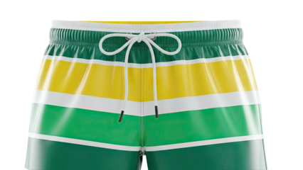 Striped Swim Trunks with Drawstring