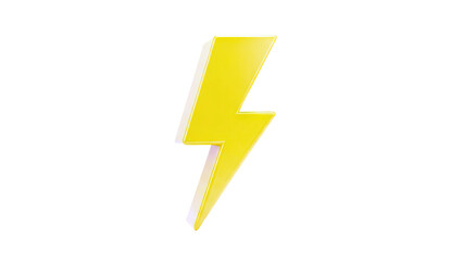 Yellow 3D Lightning Bolt Icon
